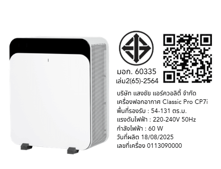 เครื่องฟอกอากาศ BLUEAIR รุ่น CLASSIC PRO CP7I (เหมาะกับพื้นที่ 54-131 ตร.ม.)_6